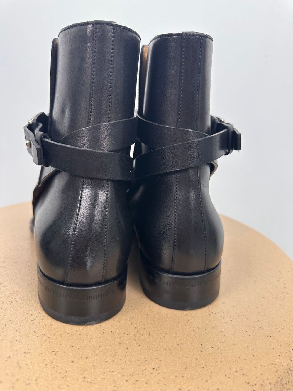 Ralph Lauren Purple Label Women’s Halton Black Burnished Calf Leather Ankle Boot - Picture 6 of 13